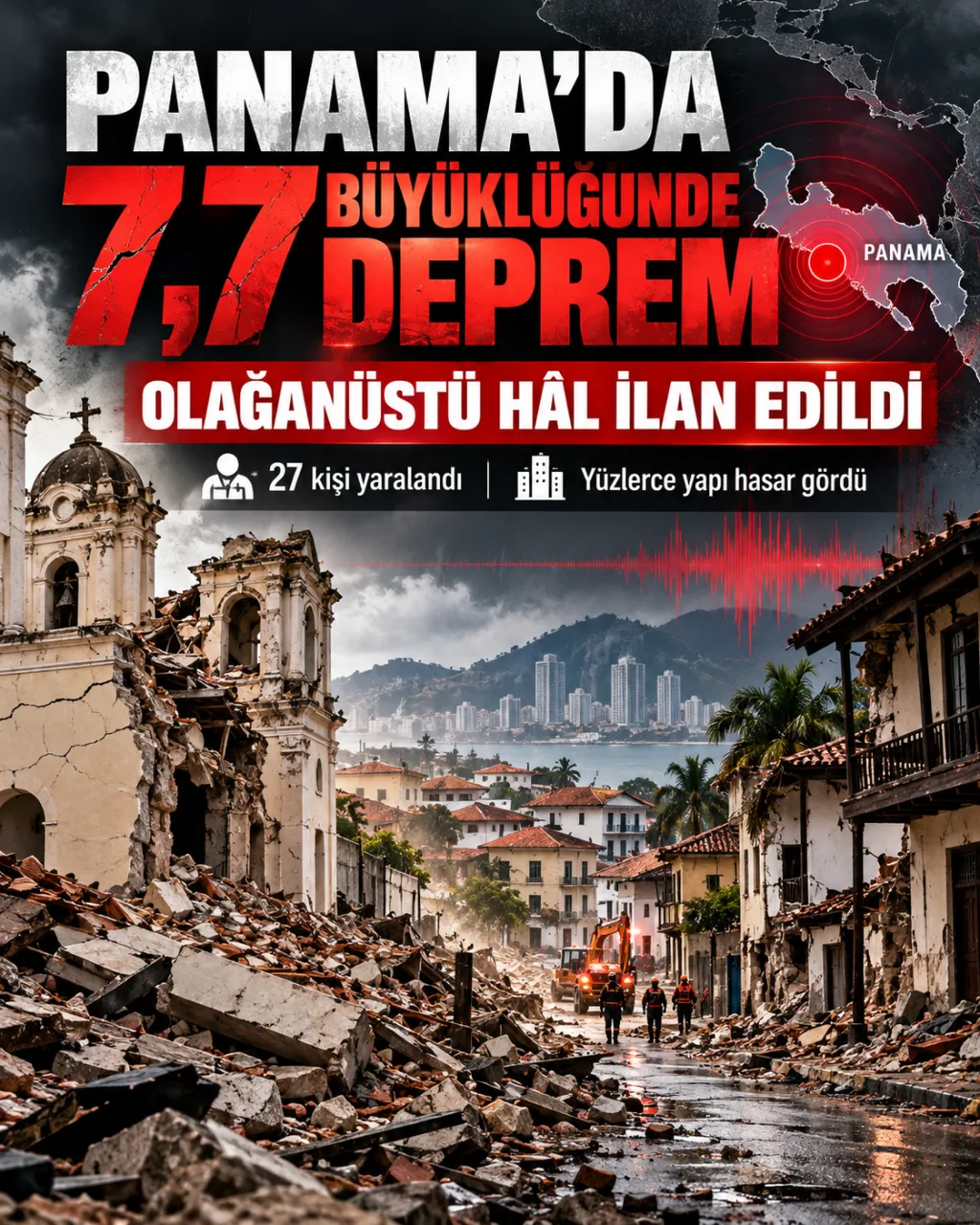 PANAMA’DA 7,7 BÜYÜKLÜĞÜNDE DEPREM! ÜLKEDE OLAĞANÜSTÜ HÂL İLAN EDİLDİ